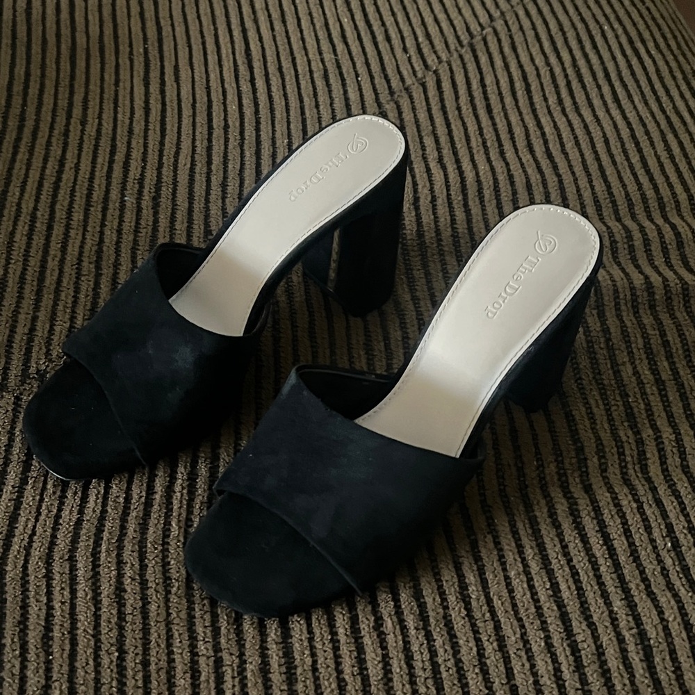 Elegant Black Suede Mules by The Drop